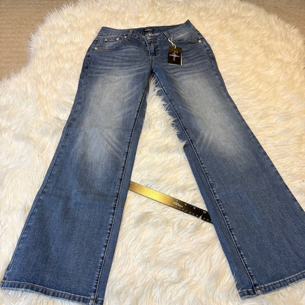 Flamingals Low Rise Boot Cut Jeans for Women Butt Lifting Western Pants M - Picture 9 of 15